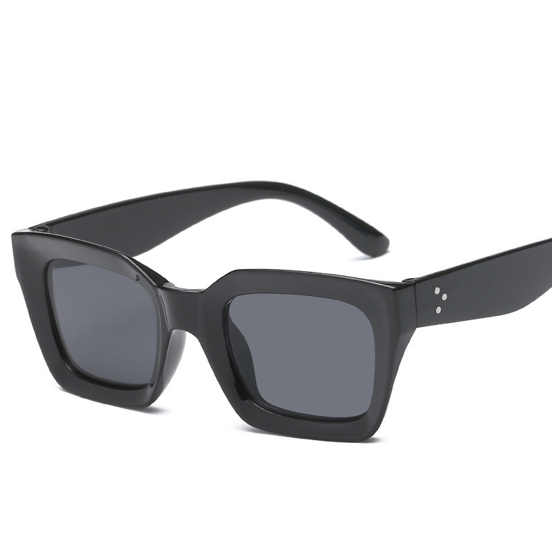 Vierkante vintage zonnebril - Zwart