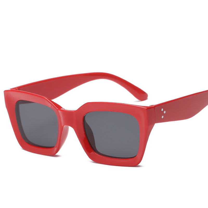 Vierkante vintage zonnebril - Rood