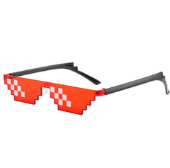 Minecraft pixel bril - Rood