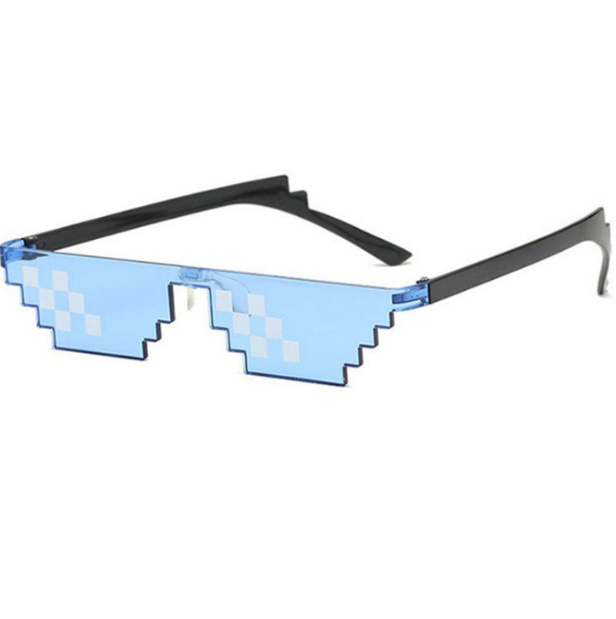 Minecraft pixel bril - Blauw